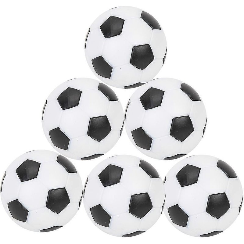 Mini ballons de football de table de remplacement en plastique noir et blanc (2025) (6 pièces)