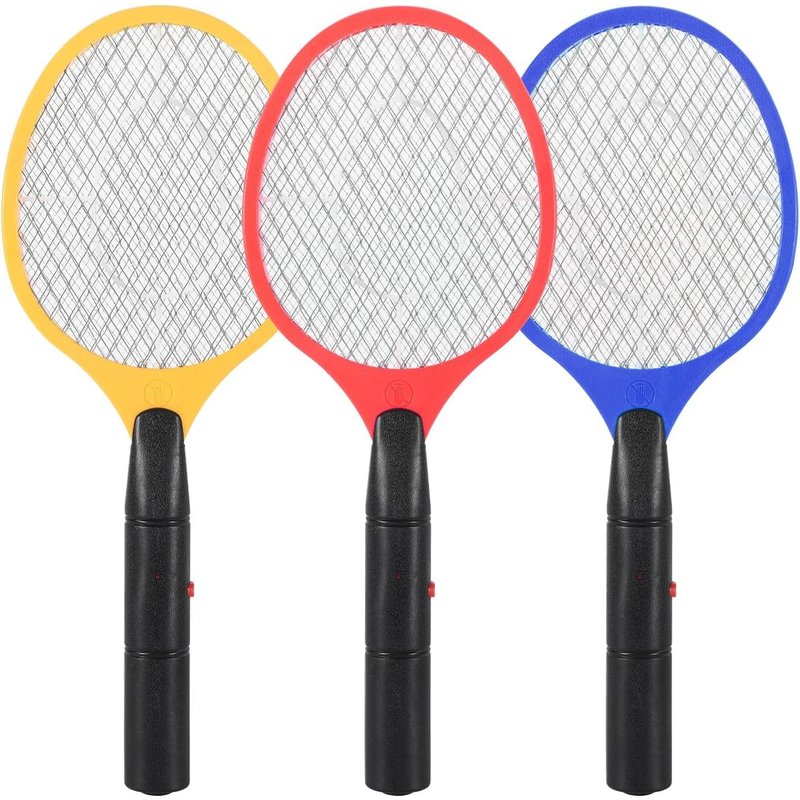 Electric Fly Swatter, 3 Pack Double Layer Protection Mesh Fly Swatter, Electric Fly Catcher for Mosquitoes, Flies, Bees, Moths