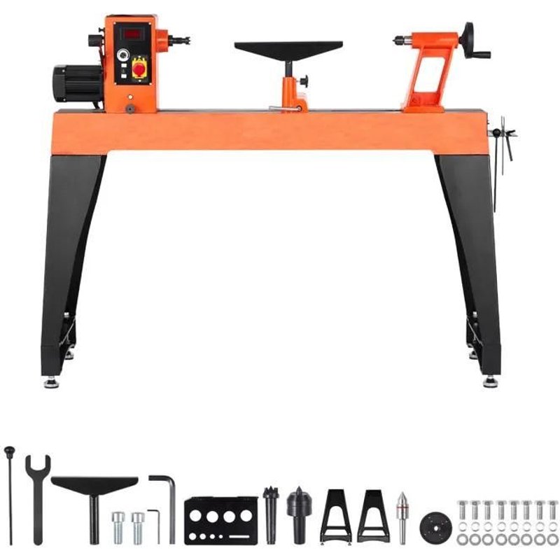 Tour à Bois Électrique-Duoku-45,7 x 102 cm-1500 W-avec Pieds Verticaux-Vitesse Variable 0-3200 tr/min-Moteur CC sans Balais