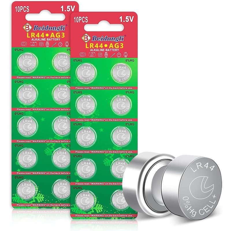 TYE-AG13 LR44 Pile Bouton Alcaline 1.5V, Lot de 20 (357/357A/L1154/A76/GPA76), sans Mercure,¿3 Ans Garantie de Stockage¿ (LR44-20p)