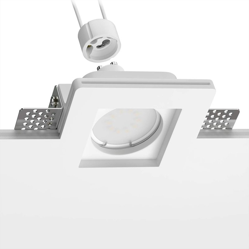 Spot LED encastré en plâtre GIEDI II DIY,ampoule GU10 630lm blanc chaud incluse