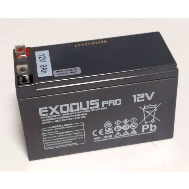 Batterie plomb 12V 9Ah High Rate Exodus Pro spéciale Booster
