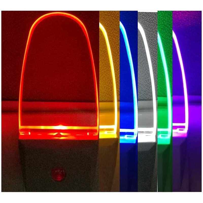 Led Multicolore Veilleuse Automatique 0,5w Avec Capteur Photosensible Pour Une Lumière Du Crépuscule À L'aube Munie D'une Prise Électrique Multicolore 2 Pcs