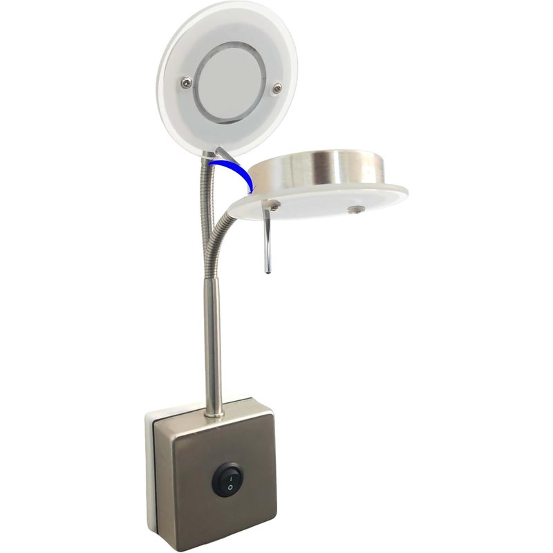 Plug Light 2605 En Acier Inoxydable Incl. 5 Watt 3000k Blanc Chaud Led Module Ampoule, Applique Murale, Lampe De Lecture, Lampe De Cuisine, Veilleuse Applique, Lampe De Cuisine, Lampe À Douille