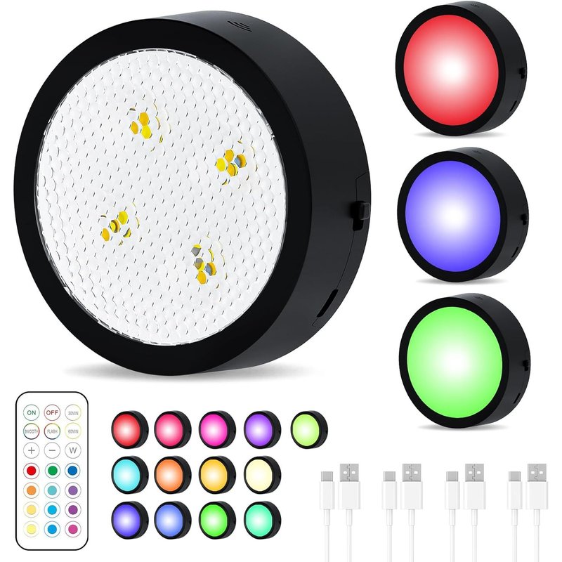 Éclairage De Vitrine Led Sans Fil, Rechargeable Par Usb, Batterie Avec Télécommande, Lampe De Cuisine, Veilleuse Avec Détecteur De Mouvement, Éclairage Indirect À Intensité Variable, Avec Minuterie