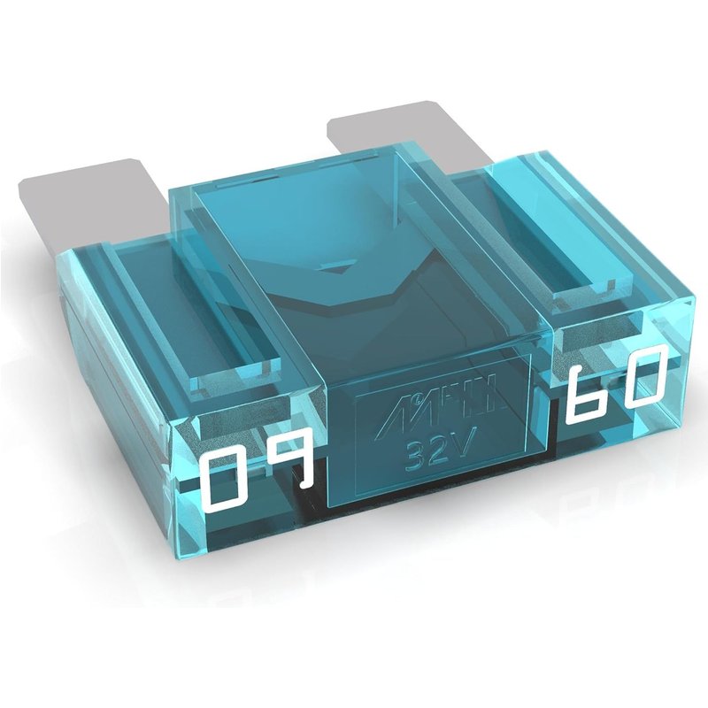 Fusible À Lame Maxi 20-80A, Fusible Enfichable D'Automobile, Choix : 60A Ampères, Bleu, 25 Pièces