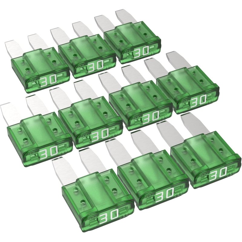 Micro 2 Fusibles À Lame Mikroto Ii 5A - 30A Fusible Enfichable D'Automobile Choix : 30A Ampère Vert, 10 Pcs
