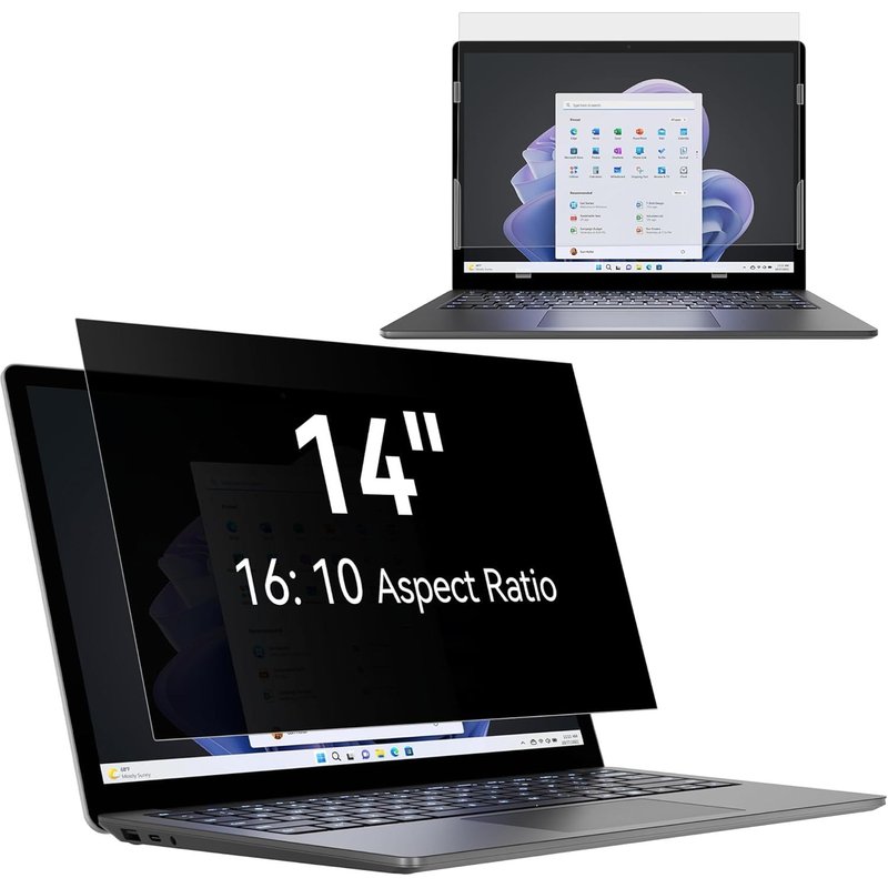 Filtre De Confidentialité 14 Pouces Aspect 16:10, Film Ecran Ordinateur Confidentialité Portable Compatible Avec Lenovo/Thinkpad/Acer/Dell/Hp/Asus/Sony, Amovible Anti-Lumière Bleu Protection Ecran Pc