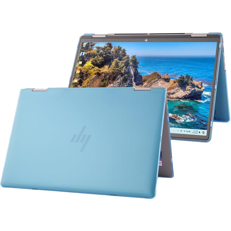 Coque Rigide Uniquement Compatible Avec Ordinateur Portable Convertible 2 En 1 Hp Envy X360 14-Faxxxx/14-Fcxxxx 2 En 1 2024 2025 (Ne Convient Pas Aux Autres Modèles Hp) U2013 Aqua