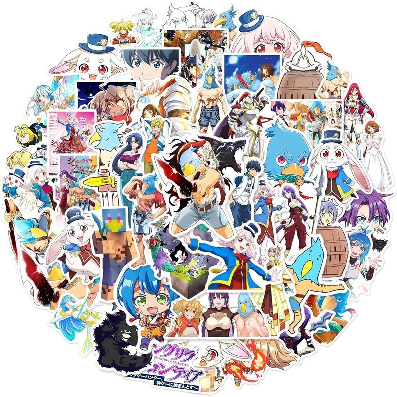 Autocollants Shangri La Border 50 Pour Valise Skateboard Ordinateur Portable Bouteilles D'Eau Voiture Adolescents Garçons Filles Décalcomanie Autocollant Étanche