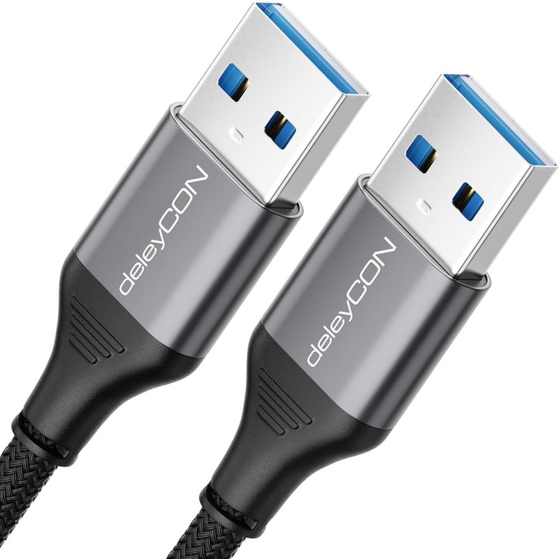 1M Câble Usb 3.0 - Super Speed 5Gbit/S (A Mâle Vers A Mâle) Connecteur En Aluminium + Câble En Nylon Câble De Données Pour Ordinateur Portable, Hdd, Imprimante, Modem, Disque Dur, Etc.