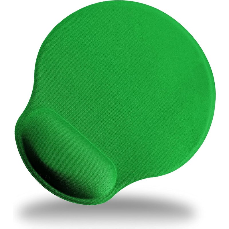 Tapis De Souris Vert. Base Antidérapante En Silicone Et Repose-Poignet Rembourré. Ergonomique. Réduit La Tension Du Poignet Pendant De Longues Journées De Travail Ou De Loisirs, Joueurs, Télétravail,