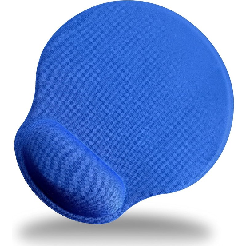Tapis De Souris Bleu. Base Antidérapante En Silicone Et Repose-Poignet Rembourré. Ergonomique. Réduit La Tension Du Poignet Pendant De Longues Journées De Travail Ou De Loisirs, Joueurs, Télétravail,