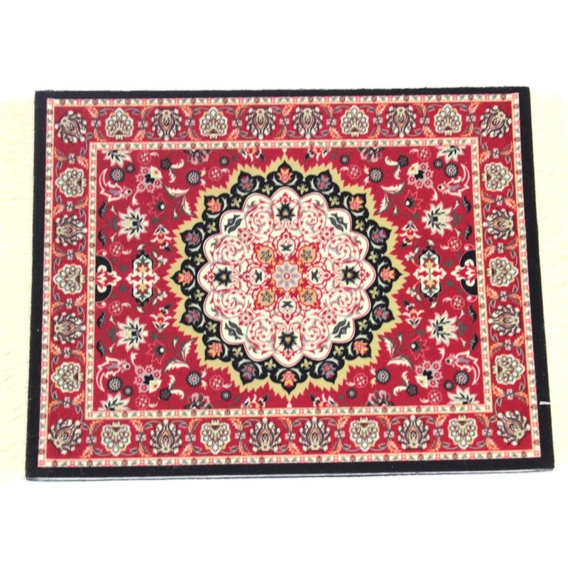 Tapis De Souris Créatif Mini Tapis Oriental Motif Tissu Textile Petit Tapis De Souris Avec Pompons En Coton Tapis De Souris Accessoires D'Ordinateur Sous-Verre 28 X 18 Cm 14#Rouge