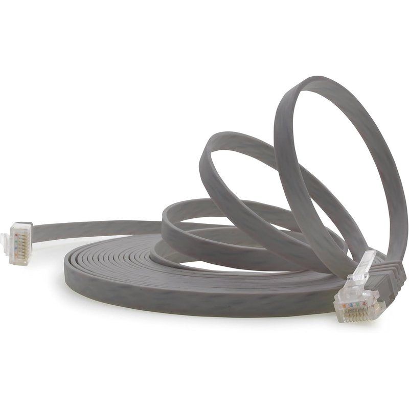 Câble Réseau Cat6 Cat 6 Plat Flat Slim-1x 0,25m-RJ45 Ethernet LAN DSL Routeur Modem-Gris