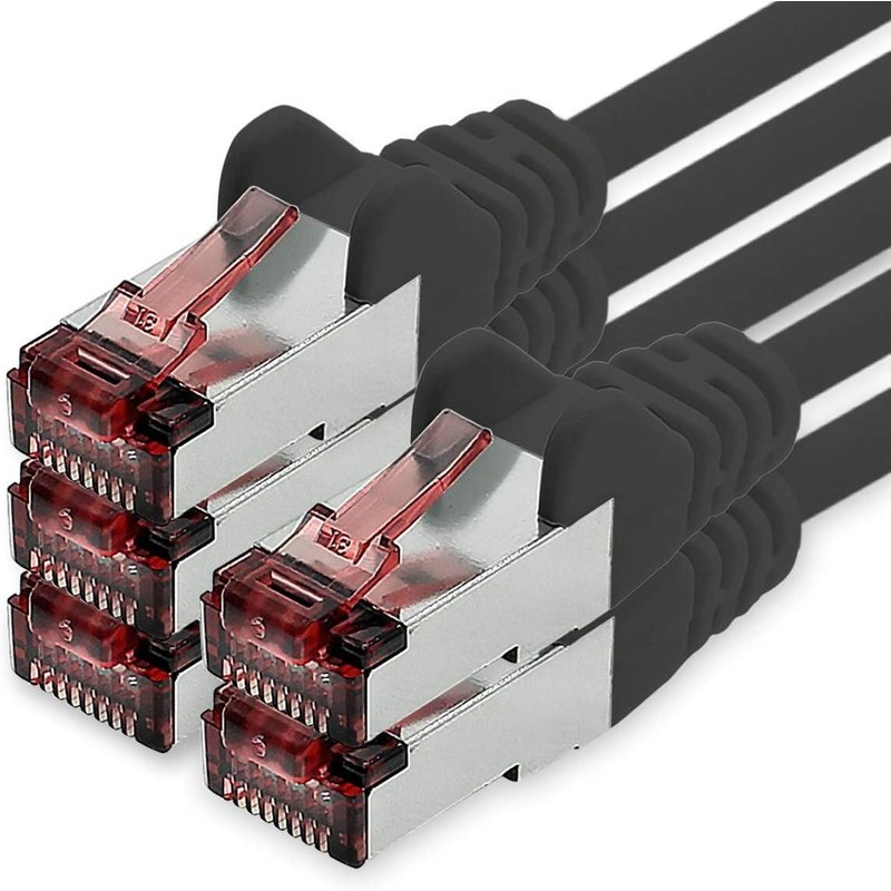Câble réseau Cat.6 5m noir-5 x câble Ethernet Lankabel Cat6 Câble réseau Lan Sftp Pimf patch cable 1000 Mbit s