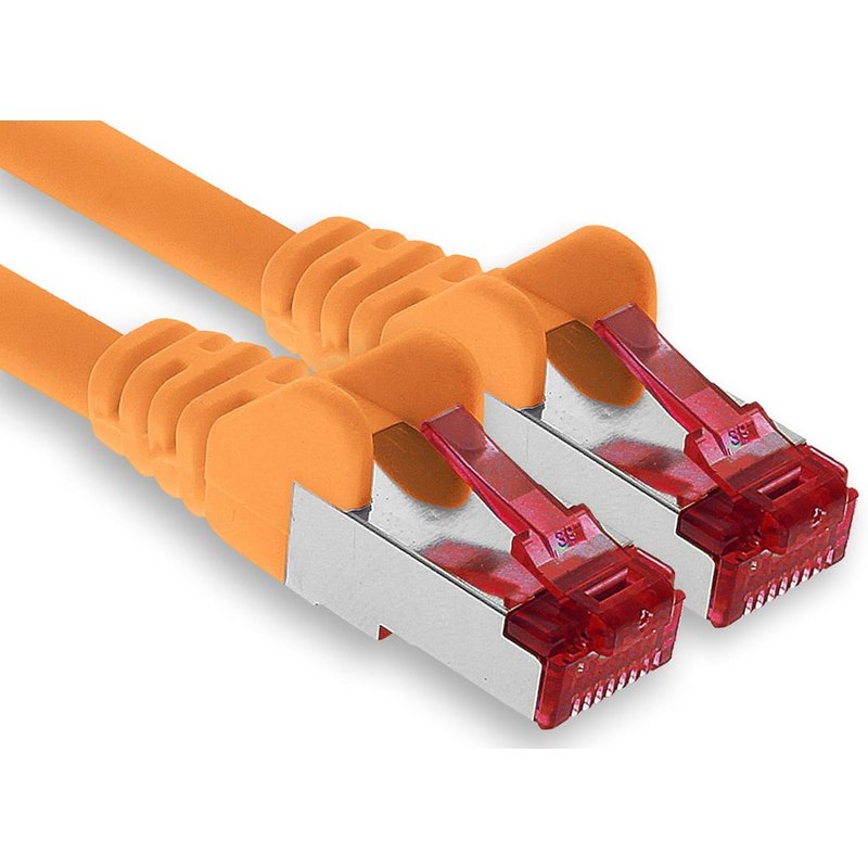 1x 0,5m câble patch CAT6 S/FTP PIMF blindage CAT.6 câble réseau RJ45 câble Ethernet DSL LAN routeur commutateur modem panneau de brassage-orange-1 pièce