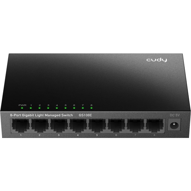 Commutateur Gigabit Ă 8 ports,facile Ă gĂ©rer intelligemment,montage mural et prĂȘt Ă l'emploi,mĂ©tal robuste,compatible QoS,Vlan,IGMP et DHCP,GS108E