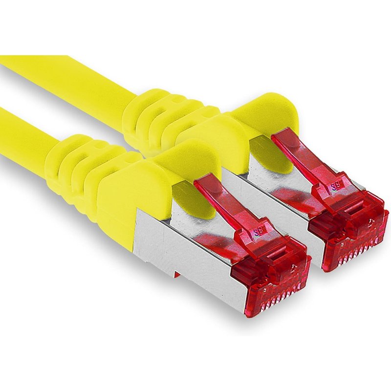 1x 5m câble patch CAT6 S/FTP PIMF blindage câble réseau CAT.6 RJ45 câble Ethernet routeur LAN DSL commutateur modem panneau de brassage-jaune-1 pièce