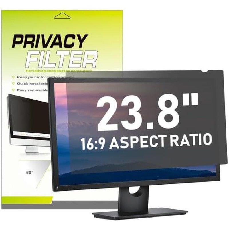 Filtre De Confidentialité Pour Écran 23,8'', Film De Confidentialité Filtre De Confidentialité Écran D'Ordinateur Filtre Universel De Protection Des Données Anti-Reflet, 528 X 297 Mm (16:9)
