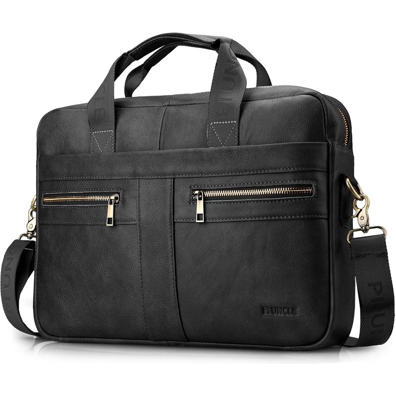 Sacoche Pour Ordinateur 15.6 Pouces, Porte Document Homme, Cartable Cuir, Cadeau, Bandoulière, Sac Business, Serviette