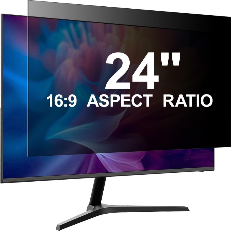 Écran De Confidentialité Pour Ordinateur De 24 Pouces Pour Écran Large 16:9 - Filtres De Confidentialité Anti-Reflets À La Lumière Bleue Et Film De Protection D'Écran Anti-Espion