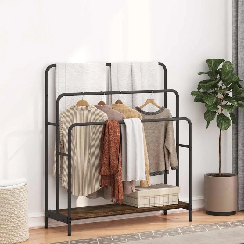 Vidaxl Porte-VĂȘtements ChĂȘne FumĂ© 90 X 30 X 100,5 Cm Bois D'ingĂ©nierie