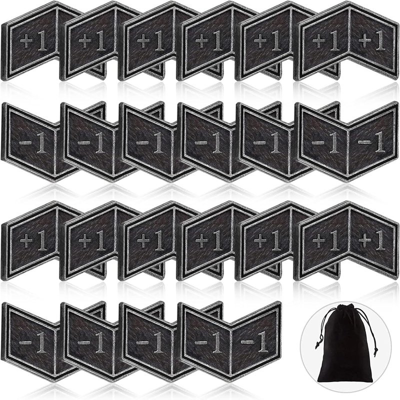 40 Pièces Comptoirs en Métal Compteur Magique Jetons Silver Metal Tokens Compatible avec Accessoire de Jeu de Cartes MTG