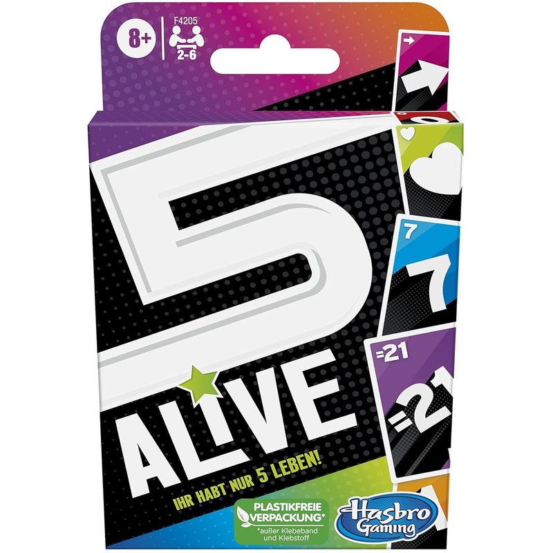 Five Alive Jeu De Cartes Rapide Pour Enfants Et Familles,Facile À Apprendre,Jeu Familial À Partir De 8 Ans. 5 Jeux De Cartes Alive Pour 2 À 6 Joueurs