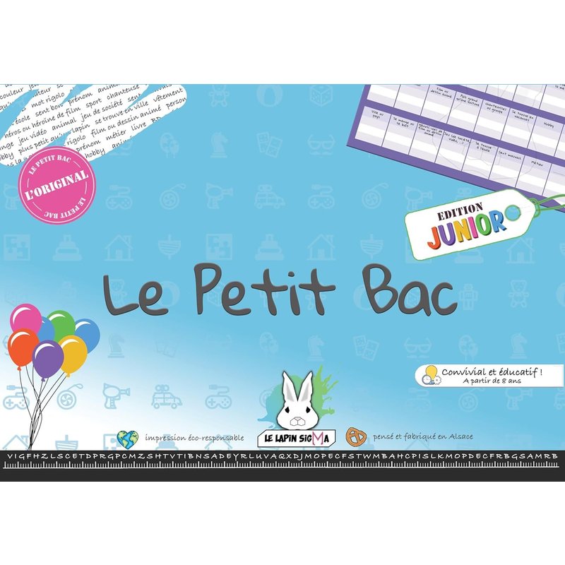 Jeu Du Petit Bac-Edition Junior-Bloc Prêt À Jouer De 50 Pages-Jeu Du Baccalauréat