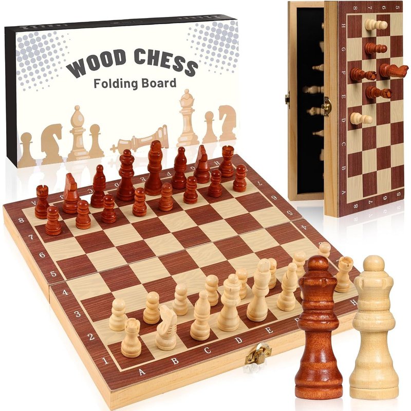 Échiquier Bois Haute Qualité,Jeu Echec Magnétique Pliable,Sûr Sans Odeur Jeux D'échec,Durables Jeu D'échecs Magnétique,Aspiration Magnétique Super Puissante Jeux Echec Bois