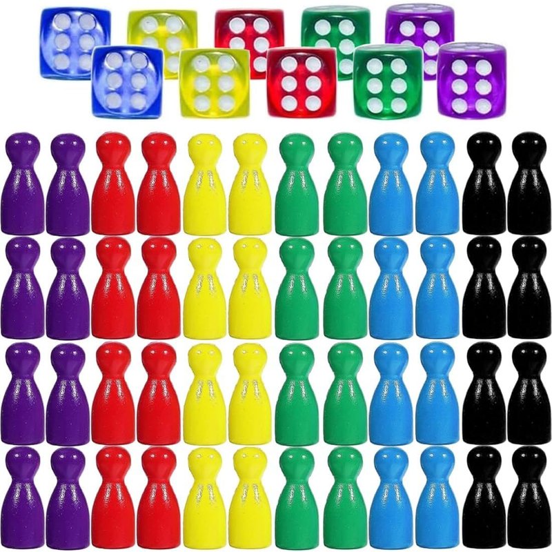 10 Pièces Jeu De Dés Et 24 Pions,Cubes De Jeu,Acrylique,Jeu De Dés,Jeu De Table (Couleur)