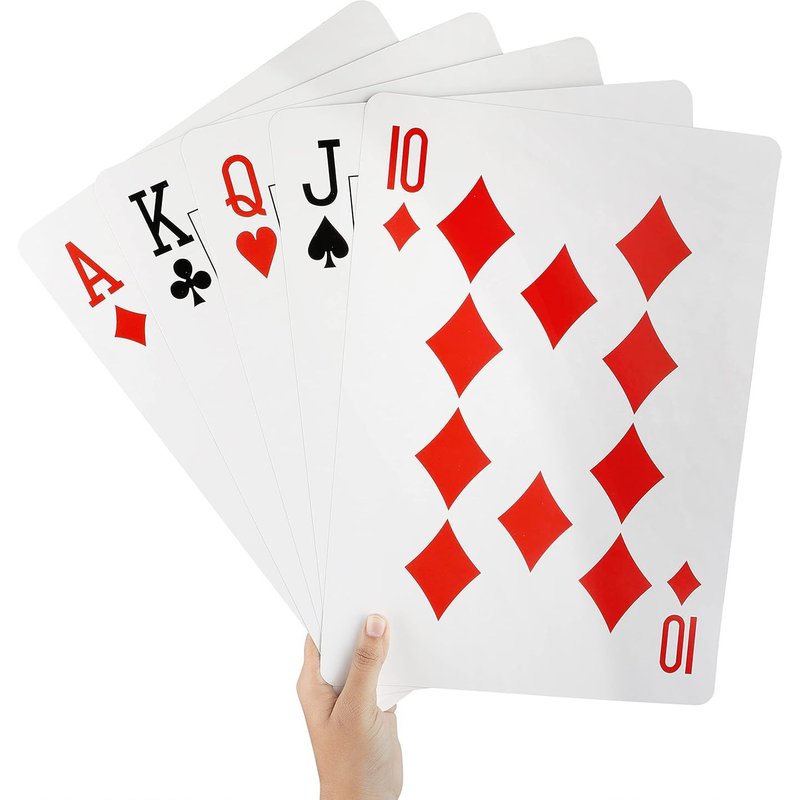 Jeu De Carte Complet En Plastique-L37 X L26 Cm-Jeux De Carte Géantes Depuis Trois Ans-Jeux De Cartes Pour Bbq En Famille Et Poker Au Casino-Intérieur Et Extérieur