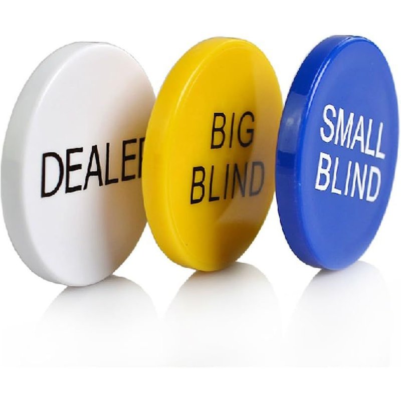 Set Of 3 Small Blind,Big Blind And Dealer Poker Buttons By Smartdealspro