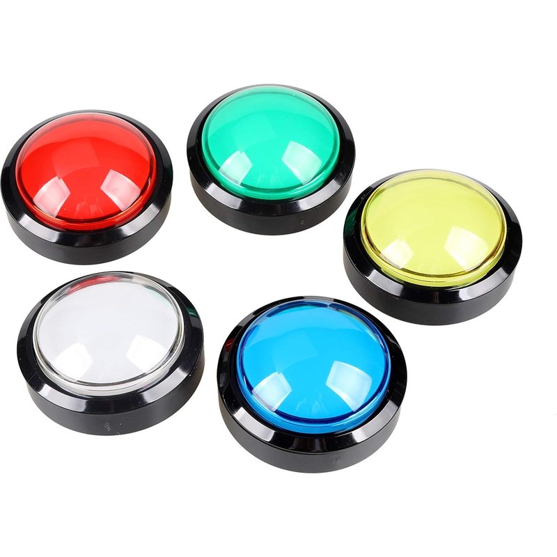 5x Nouveau 60mm En Forme De Dôme Led Boutons-Poussoirs Lumineux Pour Jeux De Machine À Sous Arcade (Chaque Couleur De 1 Pièces)