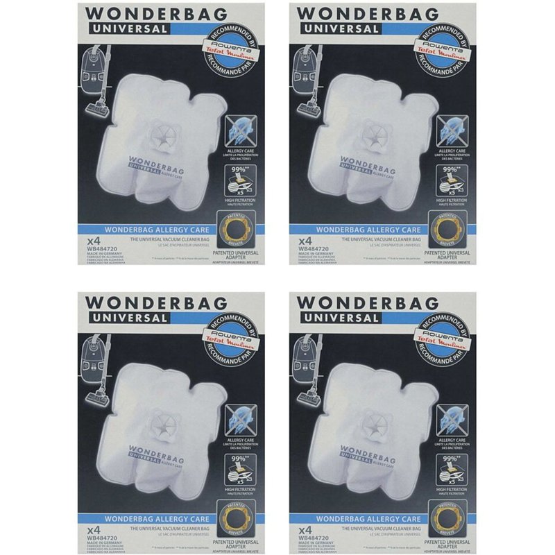 Lot de 4 boites de 4 sacs Aspirateur (WB484720 ROWENTA TEFAL MOULINEX CALOR)
