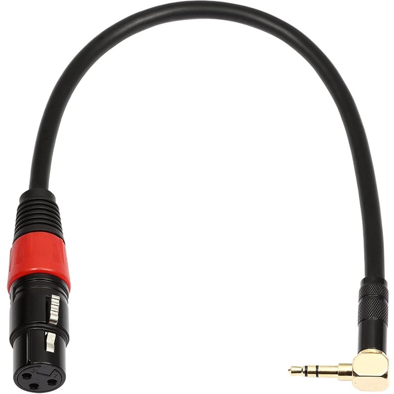 90 Degrés 3,5 mm TRS Mâle vers XLR 3 Broches Femelle Câble Audio Fil Aux Câble Forme L pour Microphone Stéréo (0.3M)