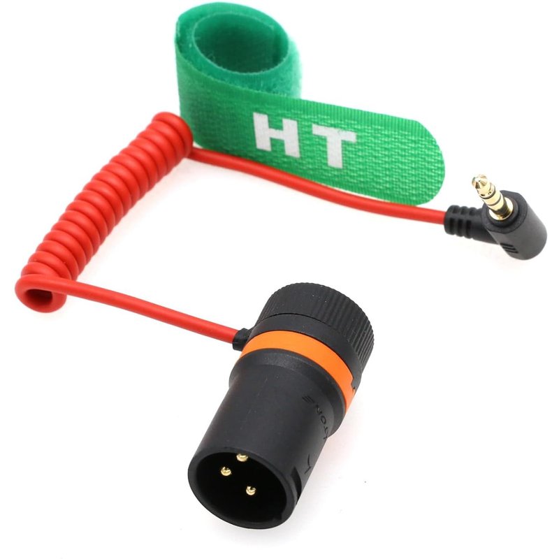 Câble audio Mini Jack vers XLR 3 broches 3,5 mm pour Boya Rode Wireless GO II Microphone vers Sony FX9 FX3 Canon Mixer Enregistreur à angle droit mâle rouge tressé 50 cm