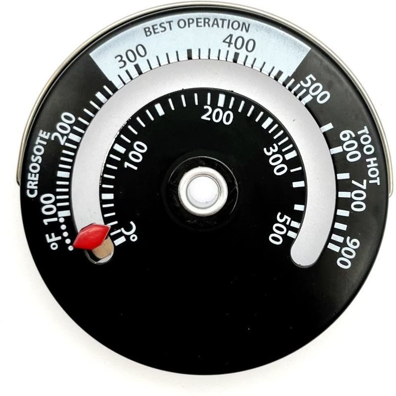 Jauge de Température Magnétique pour Poêle à Bois et Multi-Combustibles - Thermomètre de Conduit et Cheminée en Métal