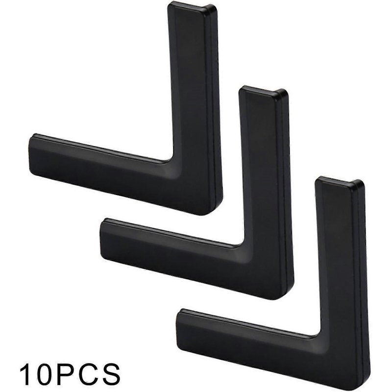 Lot De 10 Protections D'angle Anti-Collision En Pvc Pour Meubles, À Angle Droit, Noires