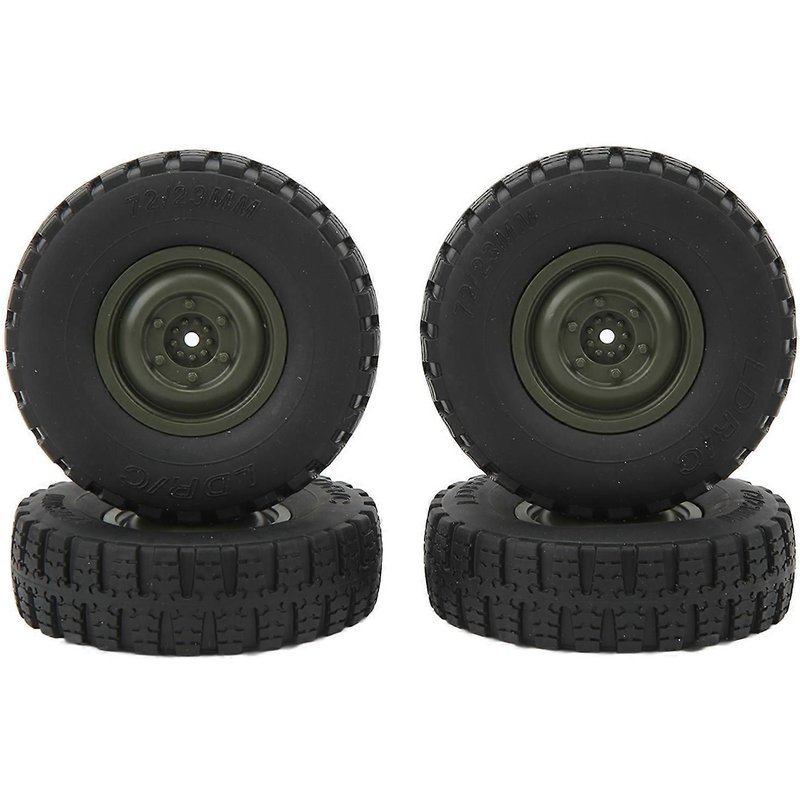 Lot de 4 roues de voiture télécommandée, pneus de remplacement professionnels haute performance pour voiture télécommandée Unimog modèle P06, vert