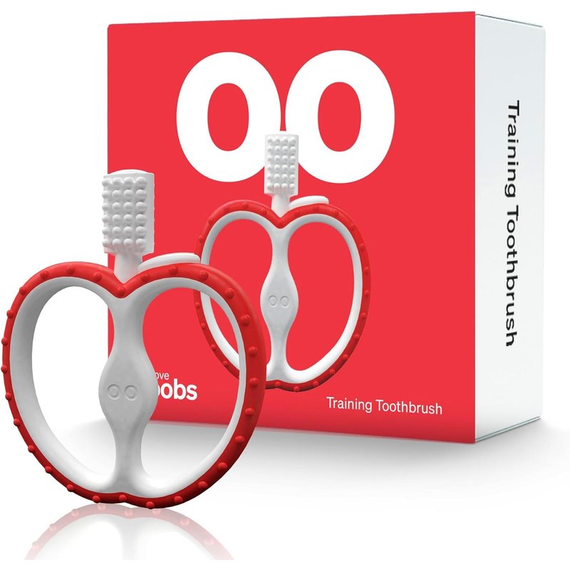 Anneau Dentition Bebe Par ,4+ Mois,Sans Bpa,Tetine Grignoteuse En Silicone,Brosse A Dents En Silicone,Jouet Dentition Bébé,Rouge