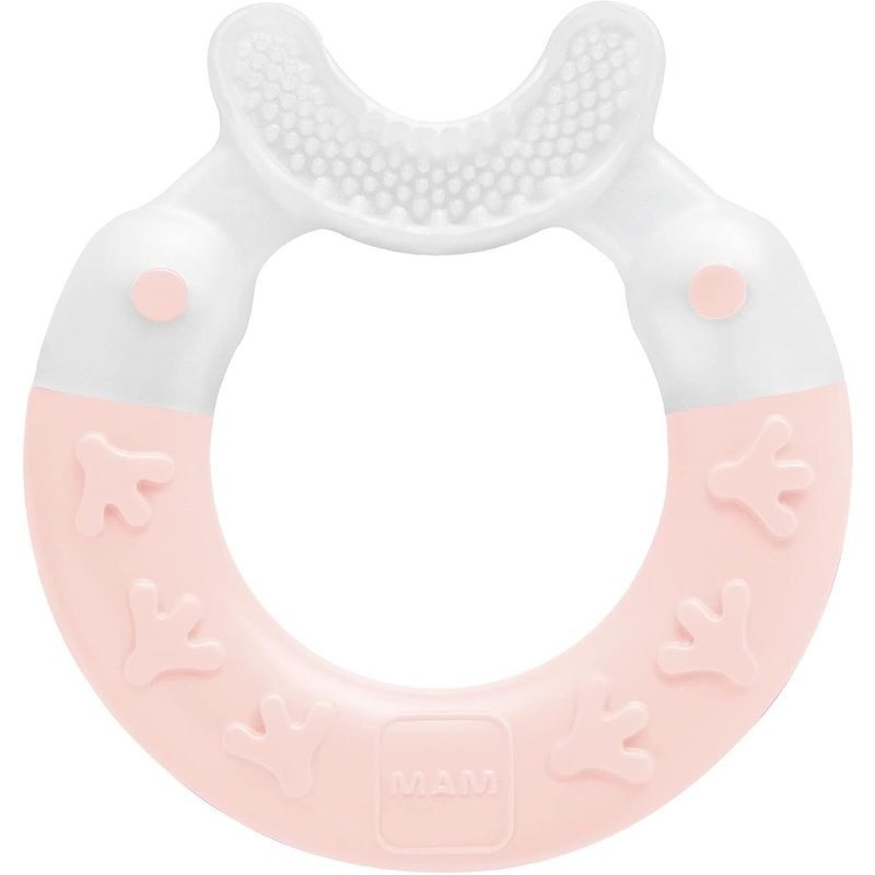Bite & Brush Jouet De Dentition Pour Bébé Apaise Les Gencives Soutient Les Soins Dentaires Avec Poils Extra Doux À Partir De 3 Mois Rose Lot De 1