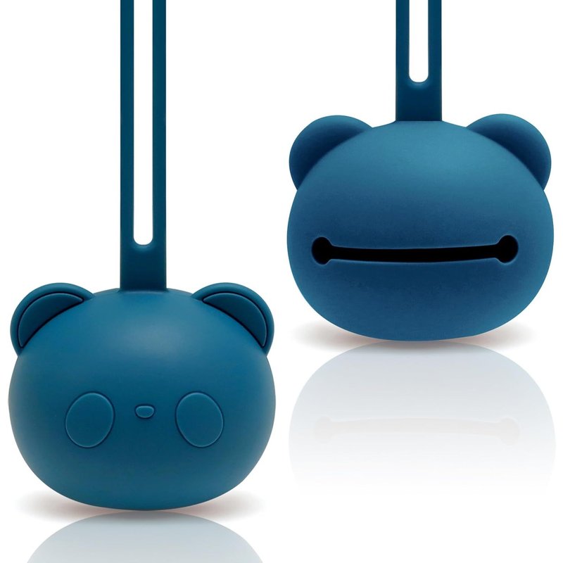 Boîte À Sucette En SiliconeRangement Sécurisé Pour TétinesDesign PandaSans BpaAccessoire Bébé De Haute Qualité Pour Nourrissons Et Jeunes Enfants (Dark Blue)