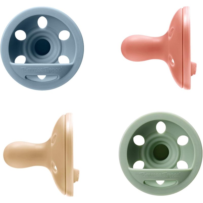 Sucette Imitant Le Sein,6-18 Mois,Lot De 4,Légère,Orthodontique,Design En Une Seule Pièce En Silicone,Tétine Symétrique