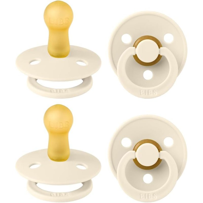 Tétine Colour. Lot De 4 Sucettes. Sans Bisphénol A,Téterelle Ronde. Latex De Caoutchouc Naturel,Fabriqué Au Danemark,Taille 2 (6-18 Mois),Ivory