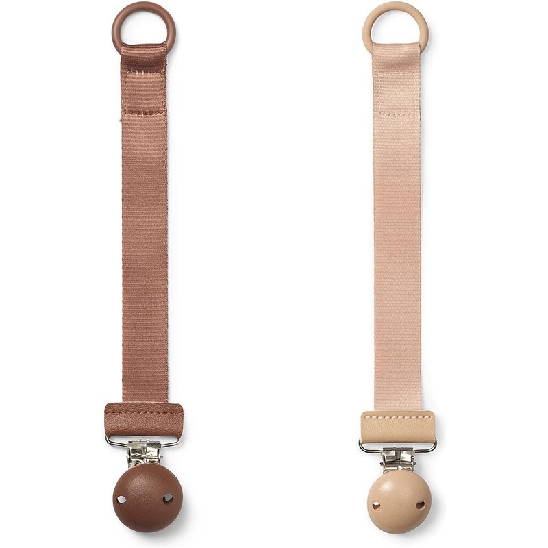 Pack De 2 Attache-Tétine En Tissu Et Clip En Bois,Pour Bébé Garçon Et Fille,Anneau Universel En Silicone,S'adapte À Toutes Les Sucettes-Blushing Pink/Burned Clay,Rose