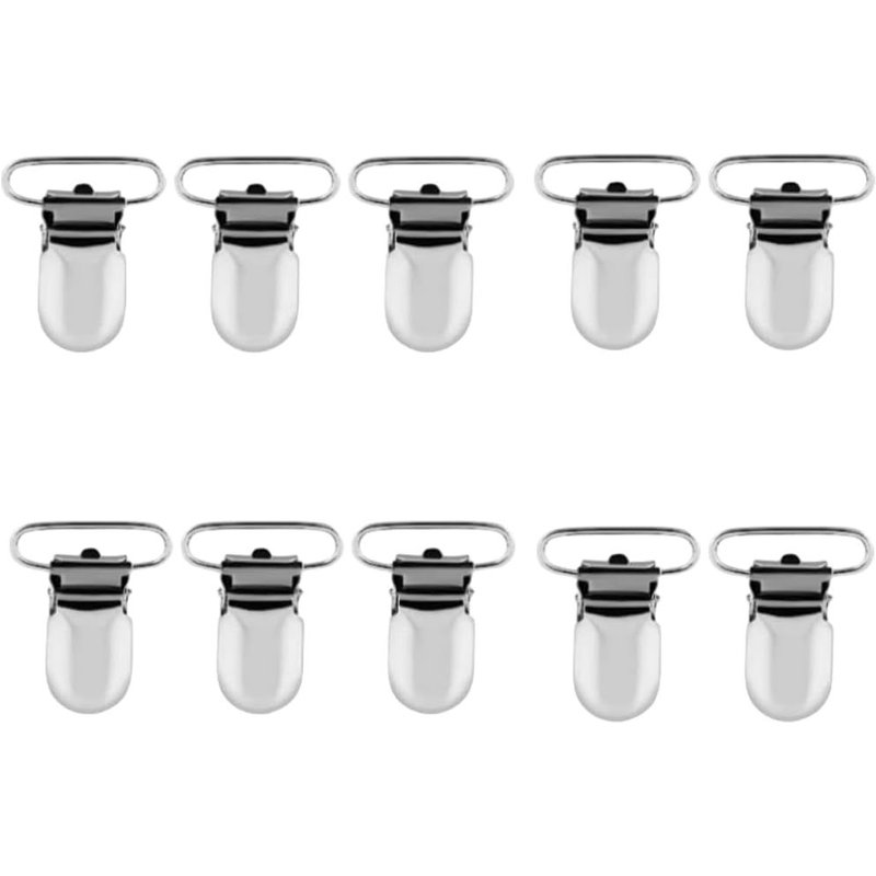 Clip Attache Sucette,Pince À Sucette En Métal,Bretelles De Sucette,Pince À Bretelle,Pince À Jarretelle,Pour Bavoirs Couvetures Jouet E Dentition Fournitures Bébé,Argent 10pcs