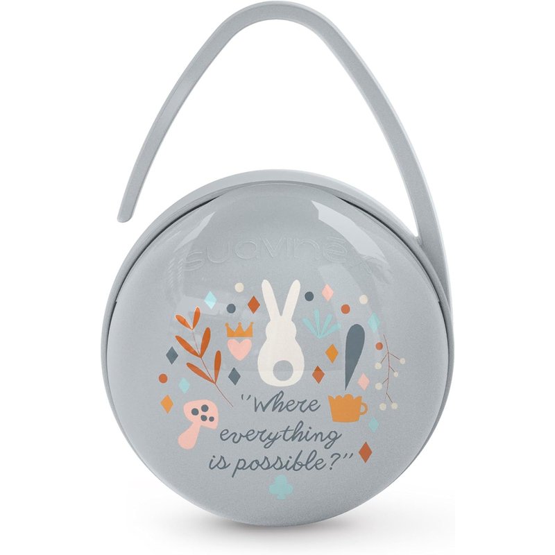 Boîte À Tétine Duo Avec Capacité Pour 2 Sucettes. Pochette Pour Sucettes,Boîte À Sucette Avec Anse Flexible,Étui Sucette,Pour Bébés +0 Mois,Wonderland Bleu