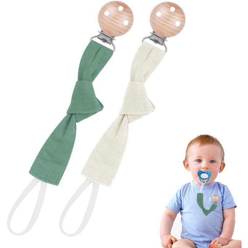 2 Pièces Attache Tétine En Coton Pour Bébé Fille Et Garçon Cadeau Pour Bébé